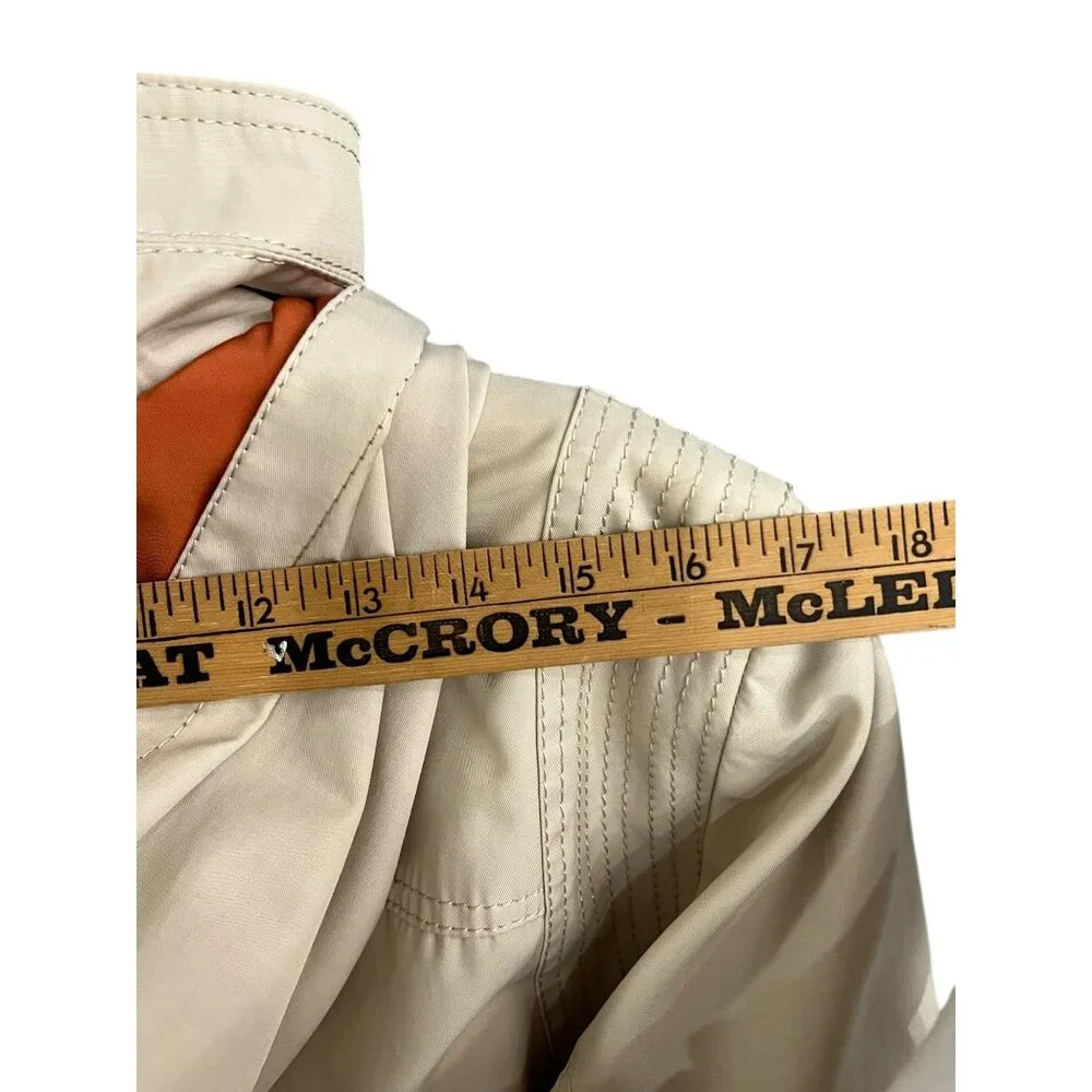 Fleet Street Women Large Jacket/Coat Tan Orange Detachable Hood Zip Snap - Picture 8 of 15